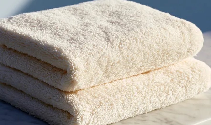 Folded white towels