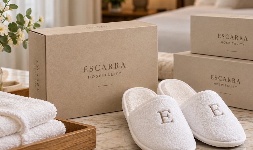 Monogrammed slippers with Escarra boxes