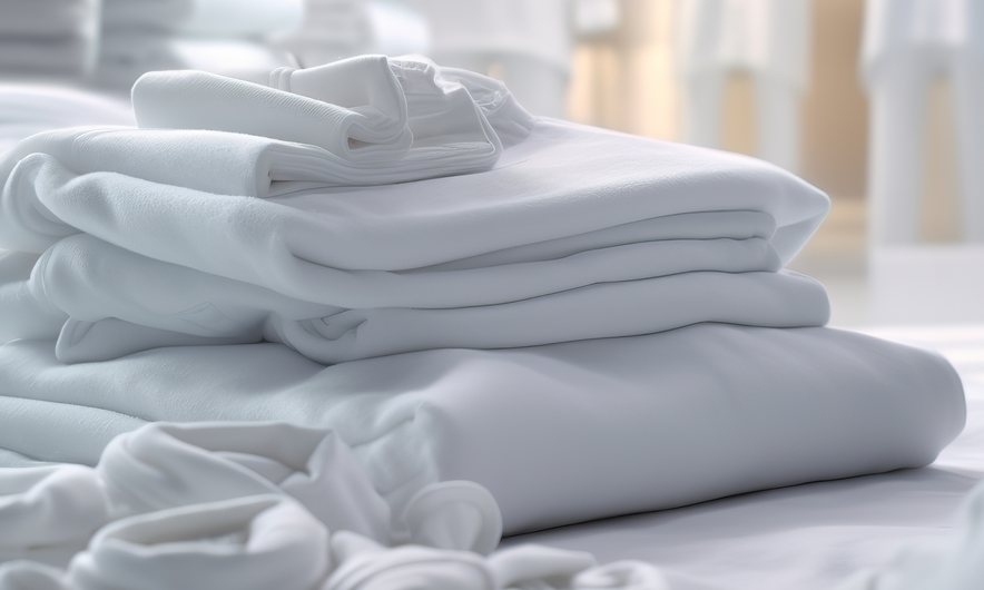 Stack of folded white linens